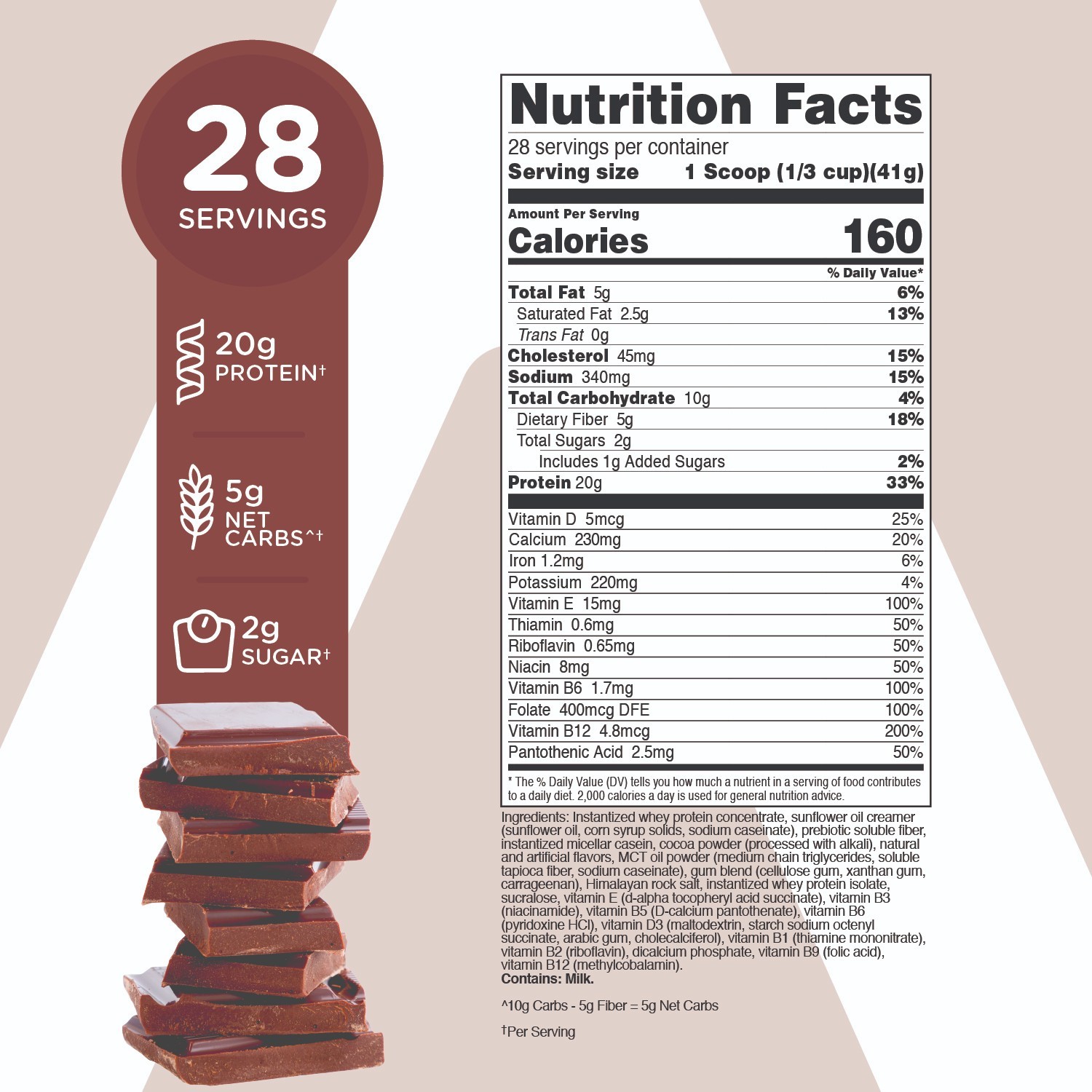 TransformHQ Meal Replacement Shake Powder 28 Servings (Chocolate) – Gluten Free