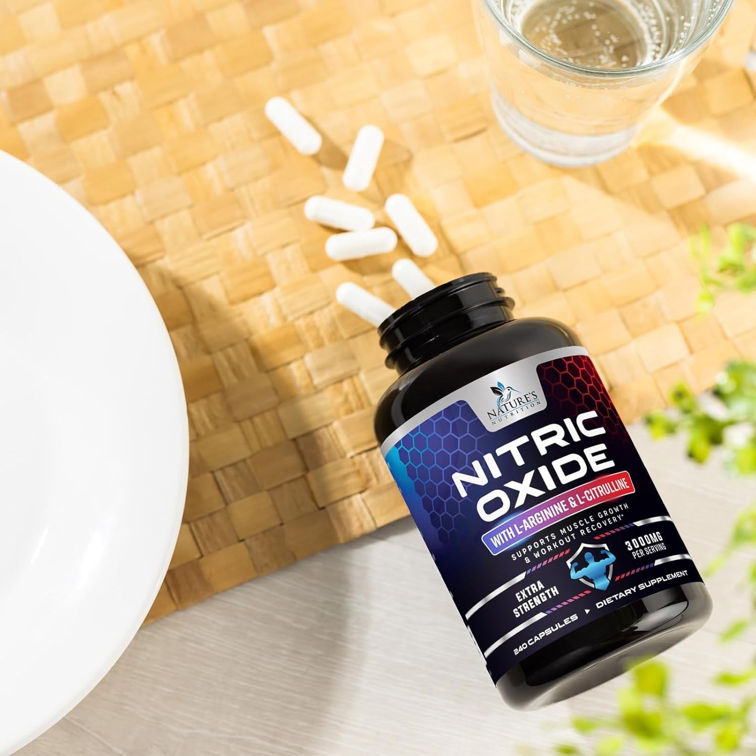 Nitric Oxide Booster Supplement w/ L-Arginine 2010mg Highest Potency Muscle Pump