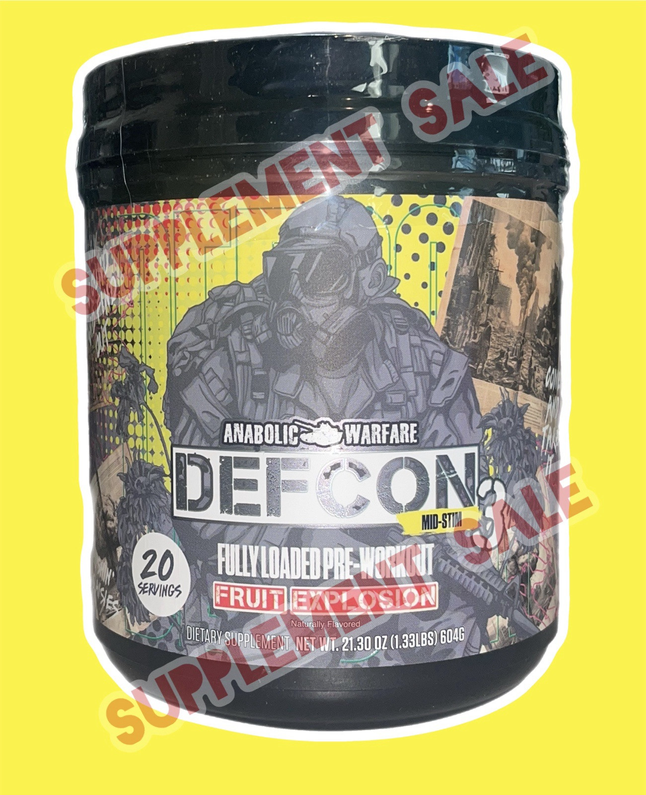 PRE-WORKOUT *MID STIM* Anabolic Warfare – DEFCON 3 – Fruit Explosion [1.33 lbs]