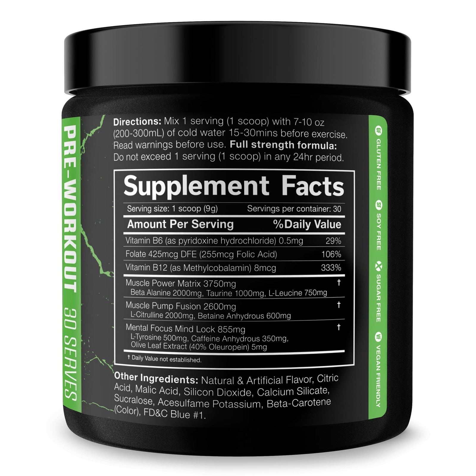 Jnx Sports The Shadow High Stim Preworkout Pre Workout Powder For Men Women