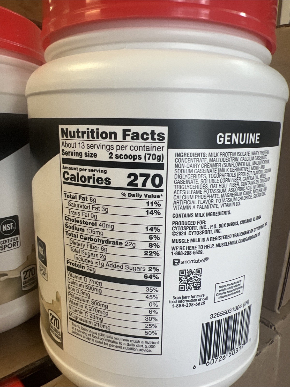 2 Muscle Milk Ultimate Lean Muscle Protein Powder Vanilla Crème 1.93lb BB 7/2026