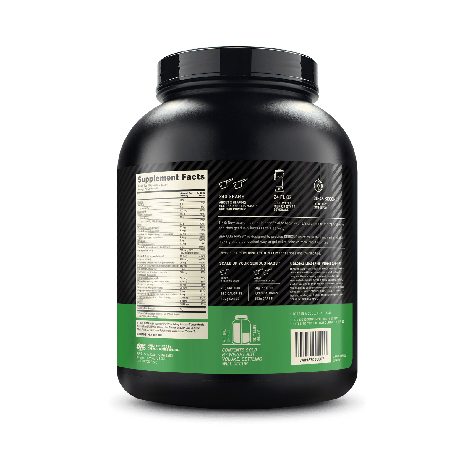 Optimum Nutrition, Serious Mass, 50g Protein Powder