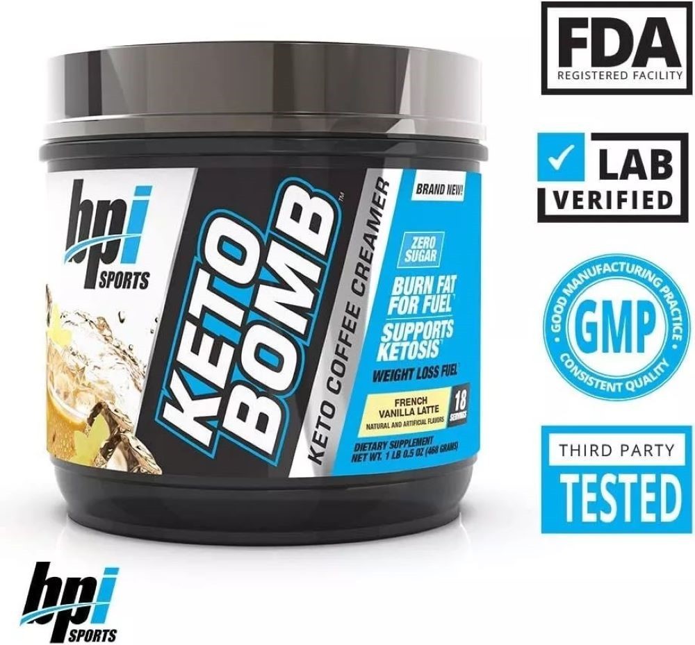 KETO BOMB BPI Sports FRENCH VANILLA LATTE Keto Diet Coffee Creamer 8/22 MCT’s
