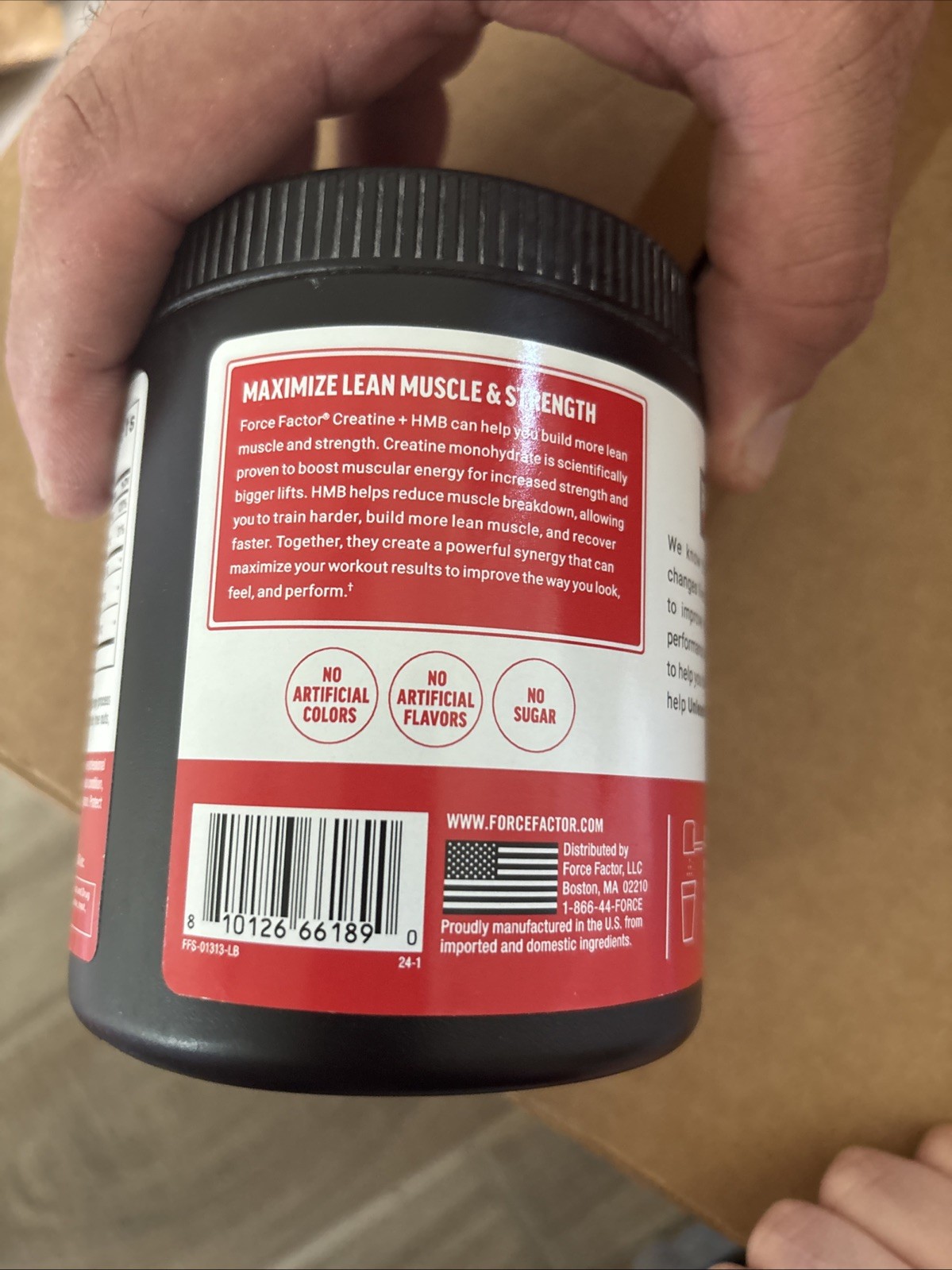 FORCE FACTOR Creatine HMB, 5g Creatine Monohydrate Powder, 3g myHMB, Support Mus