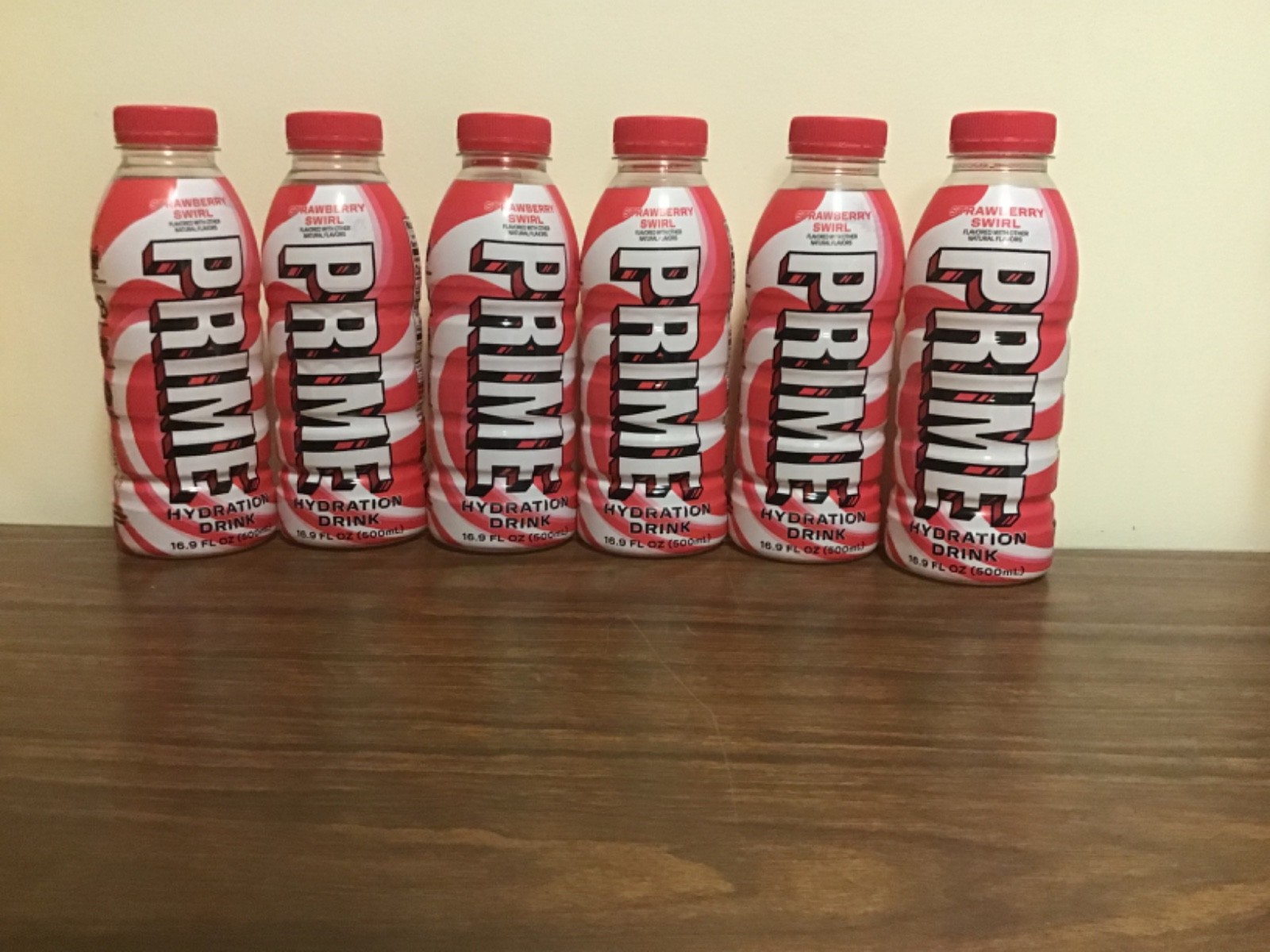 6 Hard To Find 16.9oz Prime Strawberry Swirl Hydration Drink Low Sugar &Calories