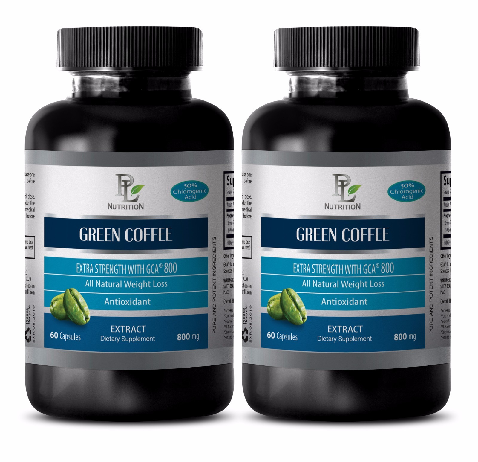 Appetite suppressant GREEN COFFEE EXTRACT 800 Weight loss cleanse for women 1B