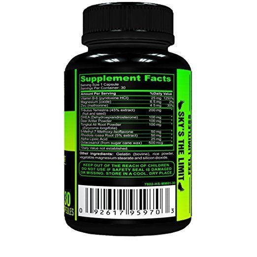 Meeka Nutrition T3 All Natural Testosterone Booster Anabolic Workout Gain Muscle