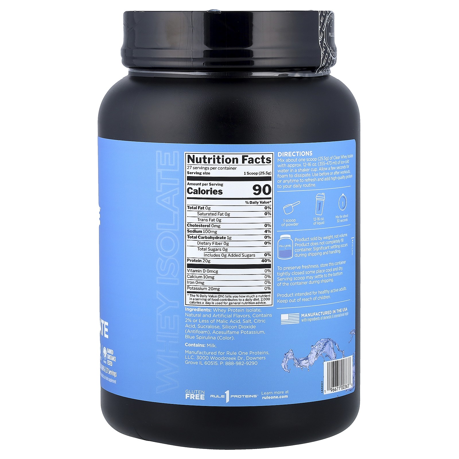 Clear Isolate™, Blue Raspberry, 1.52 lb (689 g)