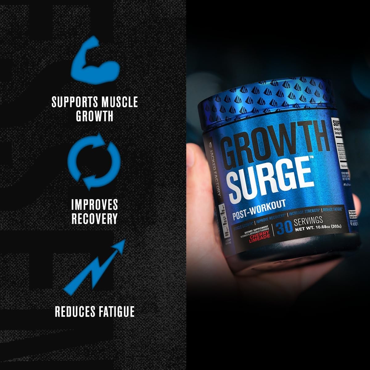 Jacked Factory Growth Surge Creatine Post Workout w/L-Carnitine – Daily Muscle B