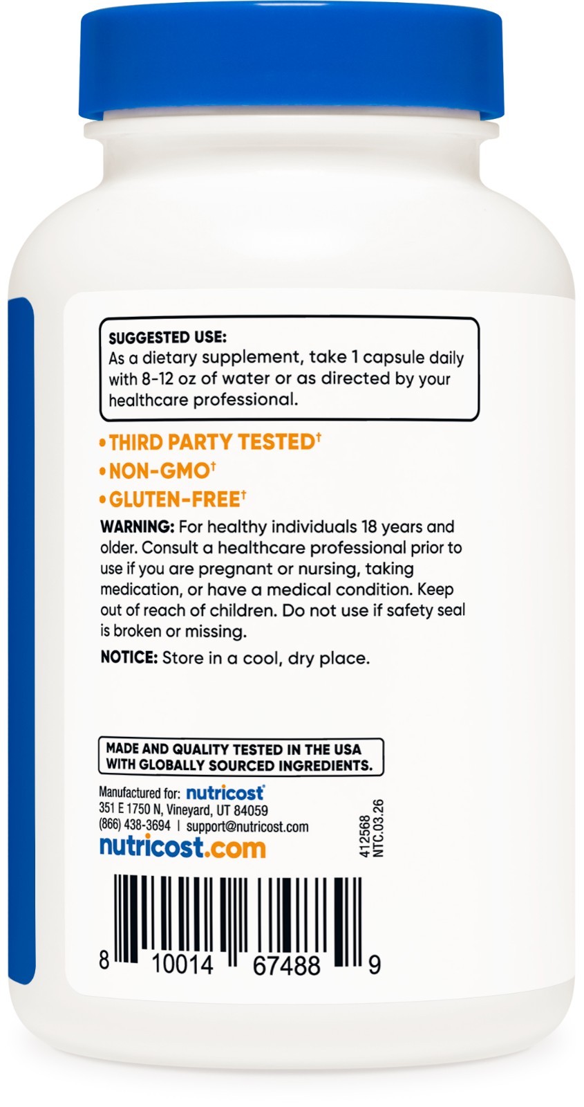 Nutricost L-Glycine 1000mg, 120 Capsules, Vegetarian, Non-GMO and Gluten Free