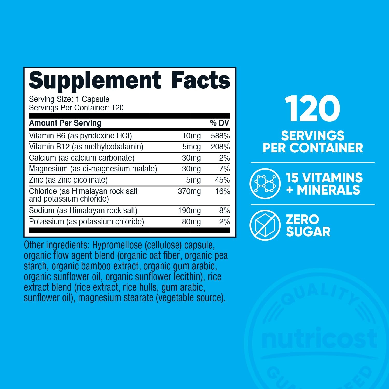 Nutricost Electrolyte Complex Advanced Hydration 120 Count (Pack of 1), Red