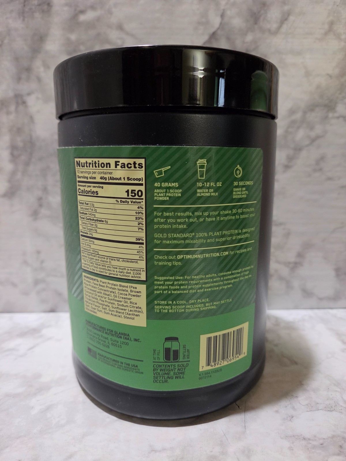 Optimum Nutrition Gold Standard 100% Plant Protein Chocolate Fudge 16 OZ 7/2026
