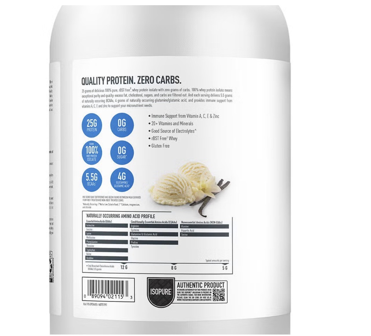 Isopure Zero Carb Protein Powder Creamy Vanilla 🍨 3lb KETO NATURALLY SWEETENED