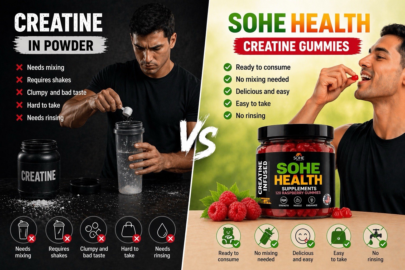 SOHE HEALTH CREATINE GUMMIES – 0.18oz CREATINE MONOHYDRATE PERSERVING,,