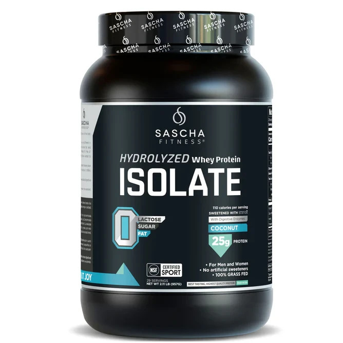 Sascha Fitness Hydrolyzed Whey Protein Isolate,100% Grass-Fed (2 Pounds, All )