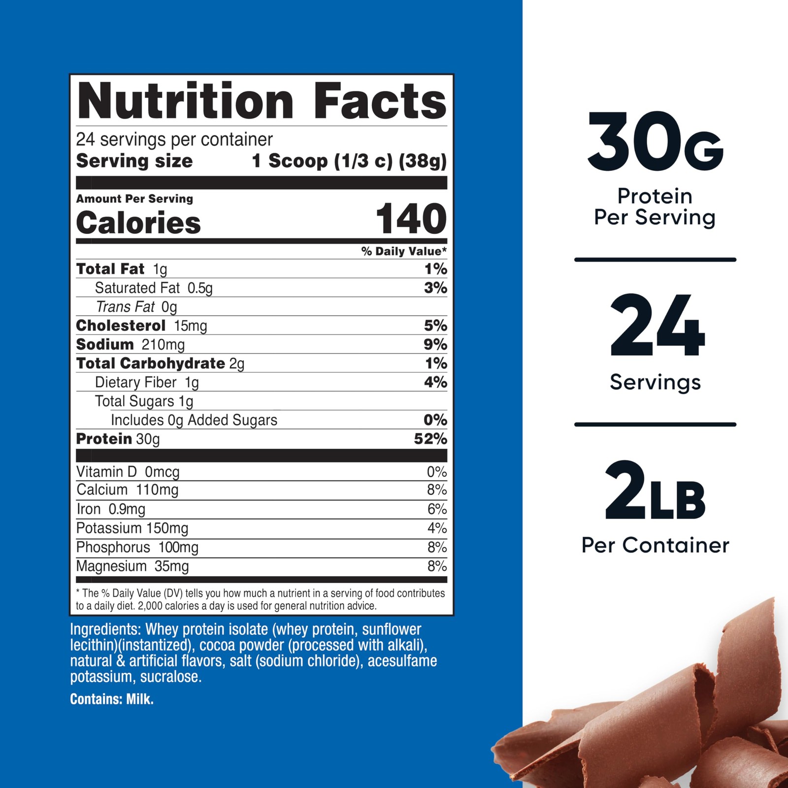 Nutricost Whey Protein Isolate (Milk Chocolate) 2LBS 2 Pound (Pack of 1)