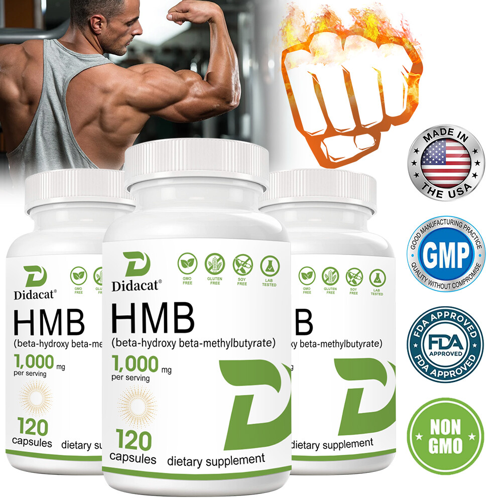 HMB 1000mg For Muscle Growth Lean Muscle Mass Fast Workout Recovery 30/60/120ct