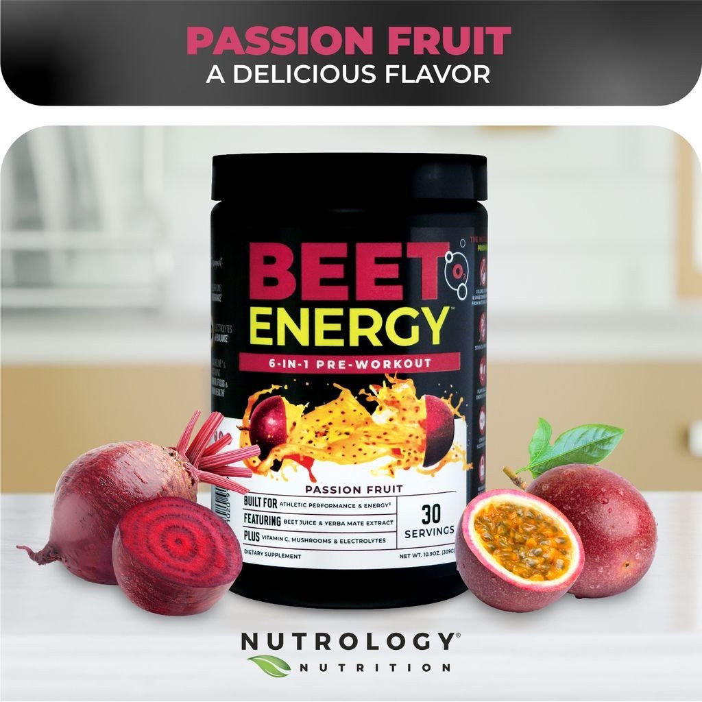 Beet Natural O2 – All-Natural Pre-Workout-Beet Root Powder-Passion Fruit-20 ser