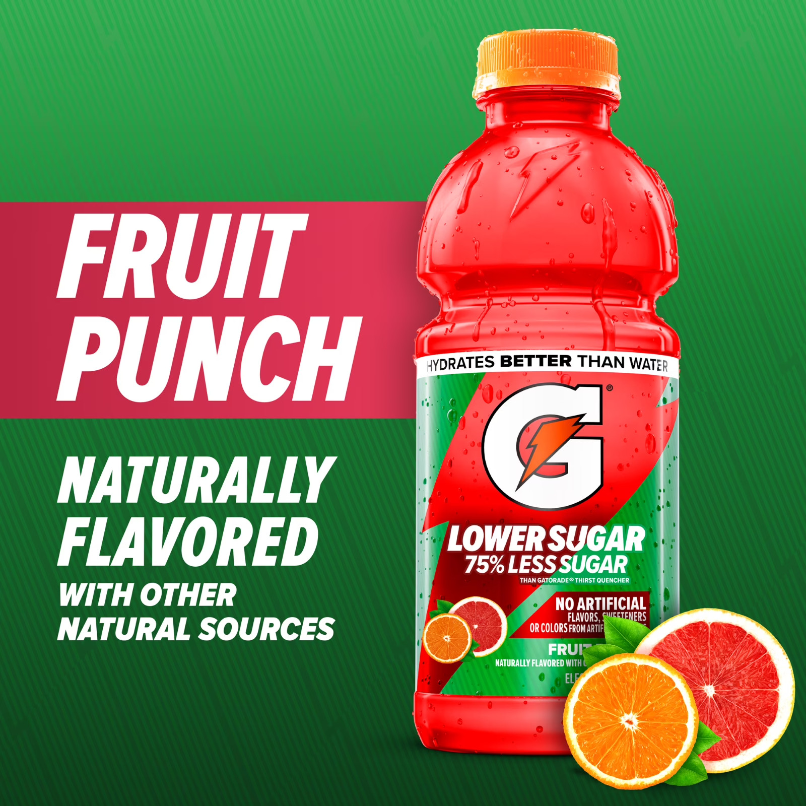 Gatorade Lower Sugar Fruit Punch, 20 fl. oz., 6 Pack | Free Shipping