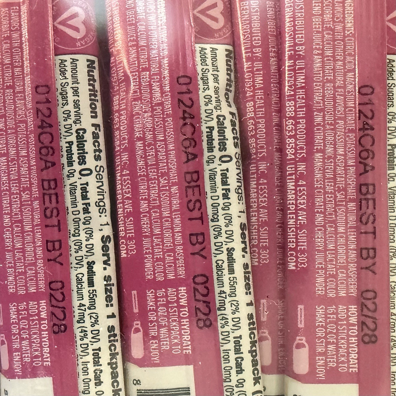 100 Count Ultima Replenisher, Electrolyte Hydration Drink Mix Sticks- Variety