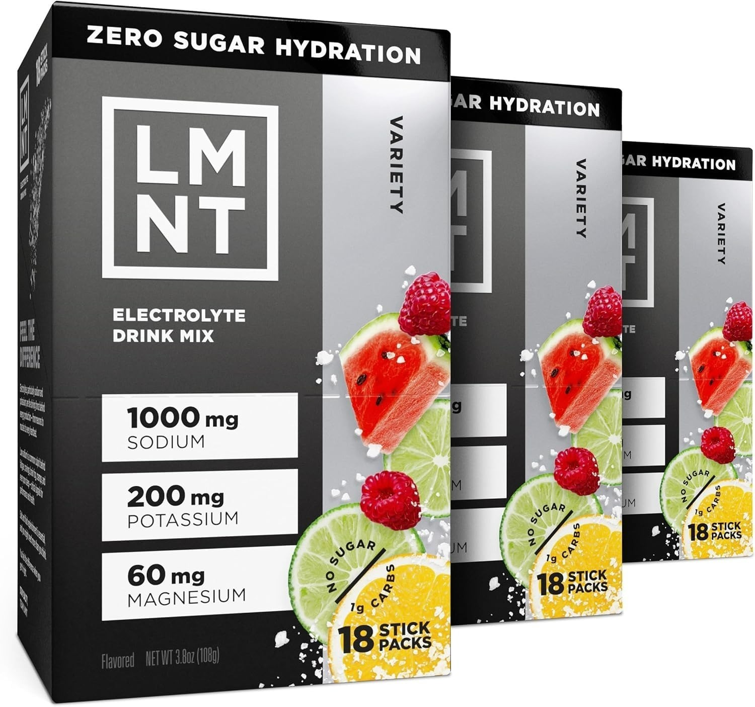 LMNT Zero Sugar Electrolytes Drink Mix – Raspberry Salt | 30 Count