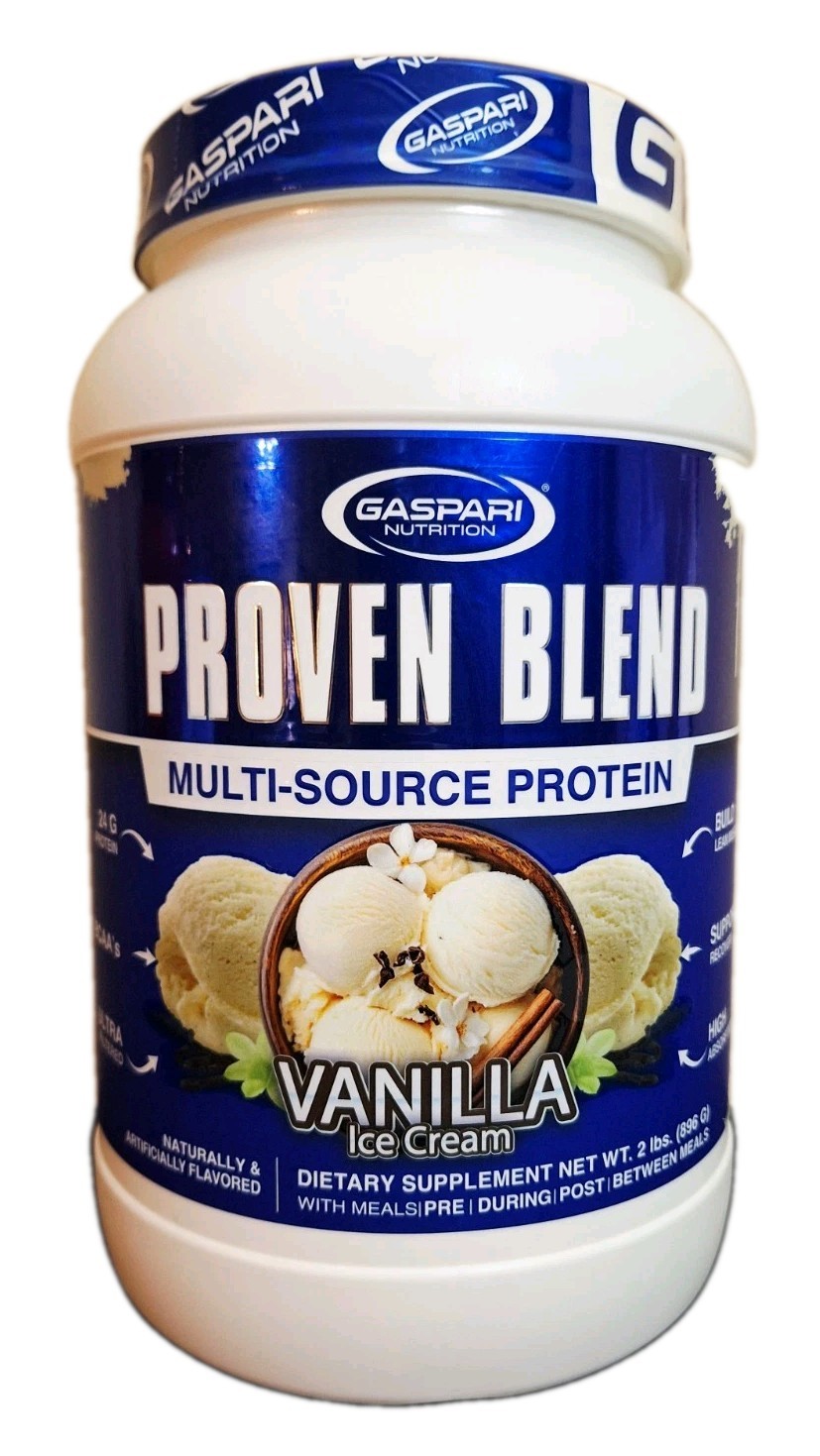 Gaspari Proven Blend Multi-Source Protein, Vanilla Ice Cream, 28 Serv, 05/2028✨️