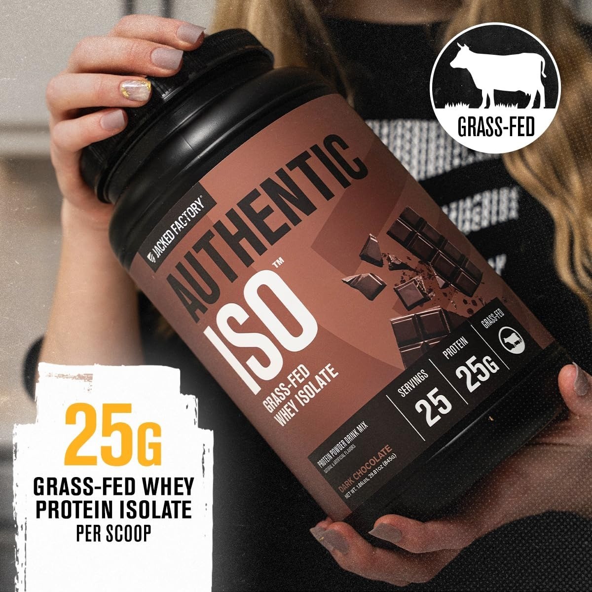 Jacked Factory Authentic ISO Whey Protein Isolate – Dark Chocolate 25 Servings