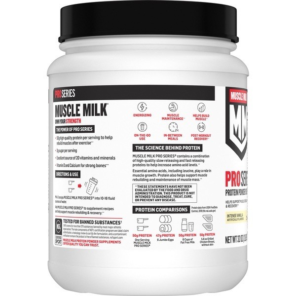 Muscle Milk Pro Series Protein Powder Intense Vanilla 2lb – EXP 8/26