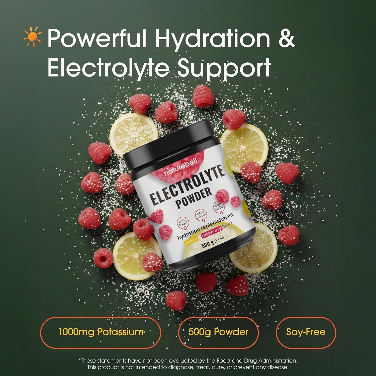 Electrolytes Powder – 500 g – Hydration Support with Essential Minerals – Ene…