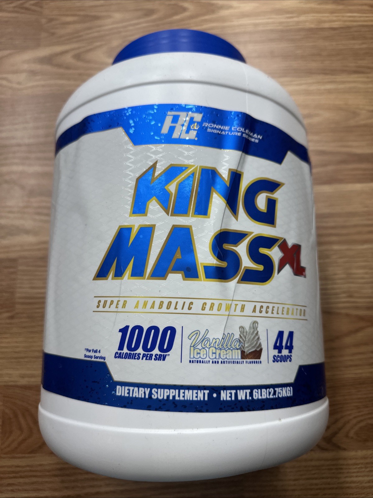 KING MASS XL 6LB Vanilla Ice Cream 44 Ronnie Coleman Weight Gainer Exp:8/28