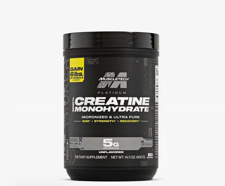 Creatine Monohydrate Powder Platinum Pure Micronized Muscle Recovery + Builder