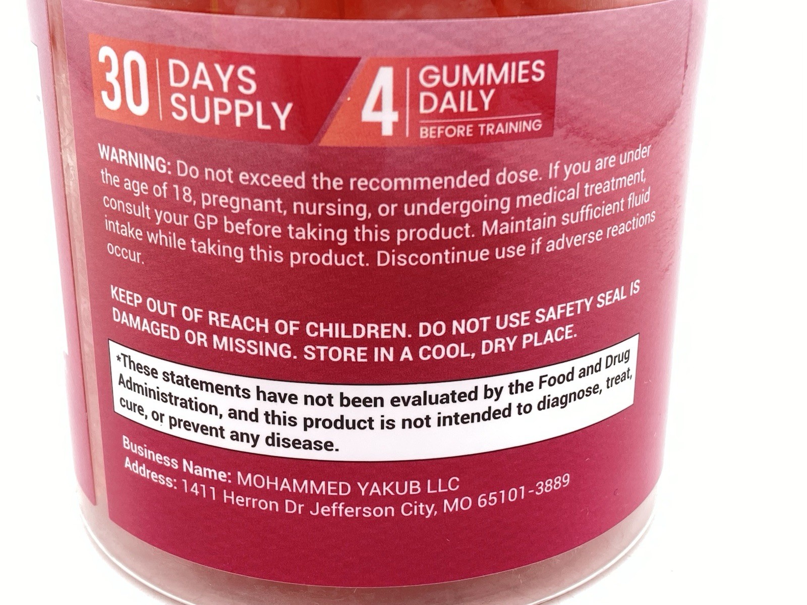 Cnthdi Creatine Monohydrate Gummies Peach Gluten-Free Soy-Free 6000mg 120 Ct