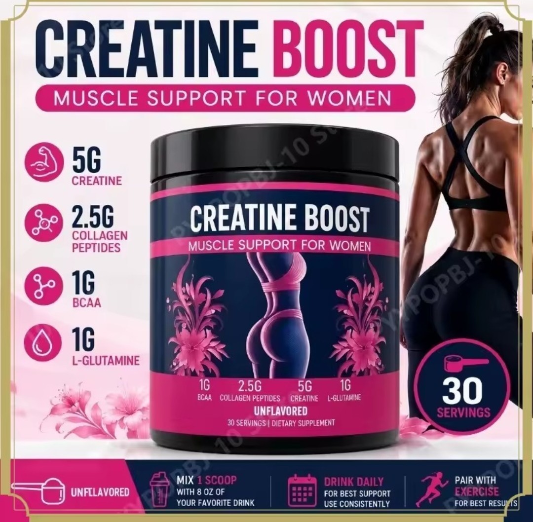 Creatine Powder for Women Unflavored 30 Servings w/ Collagen, BCAA, L-Glutamine