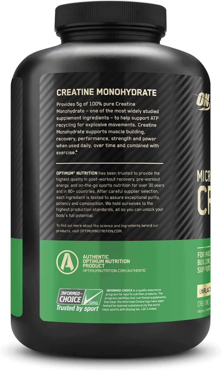 Optimum Nutrition Micronized Creatine Monohydrate, Unflavored, 21.16oz (600 g)