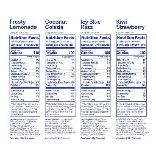Oath Nutrition Variety Pack Clear Whey 12pk – Frosty Lemonade Icy Blue Kiwi