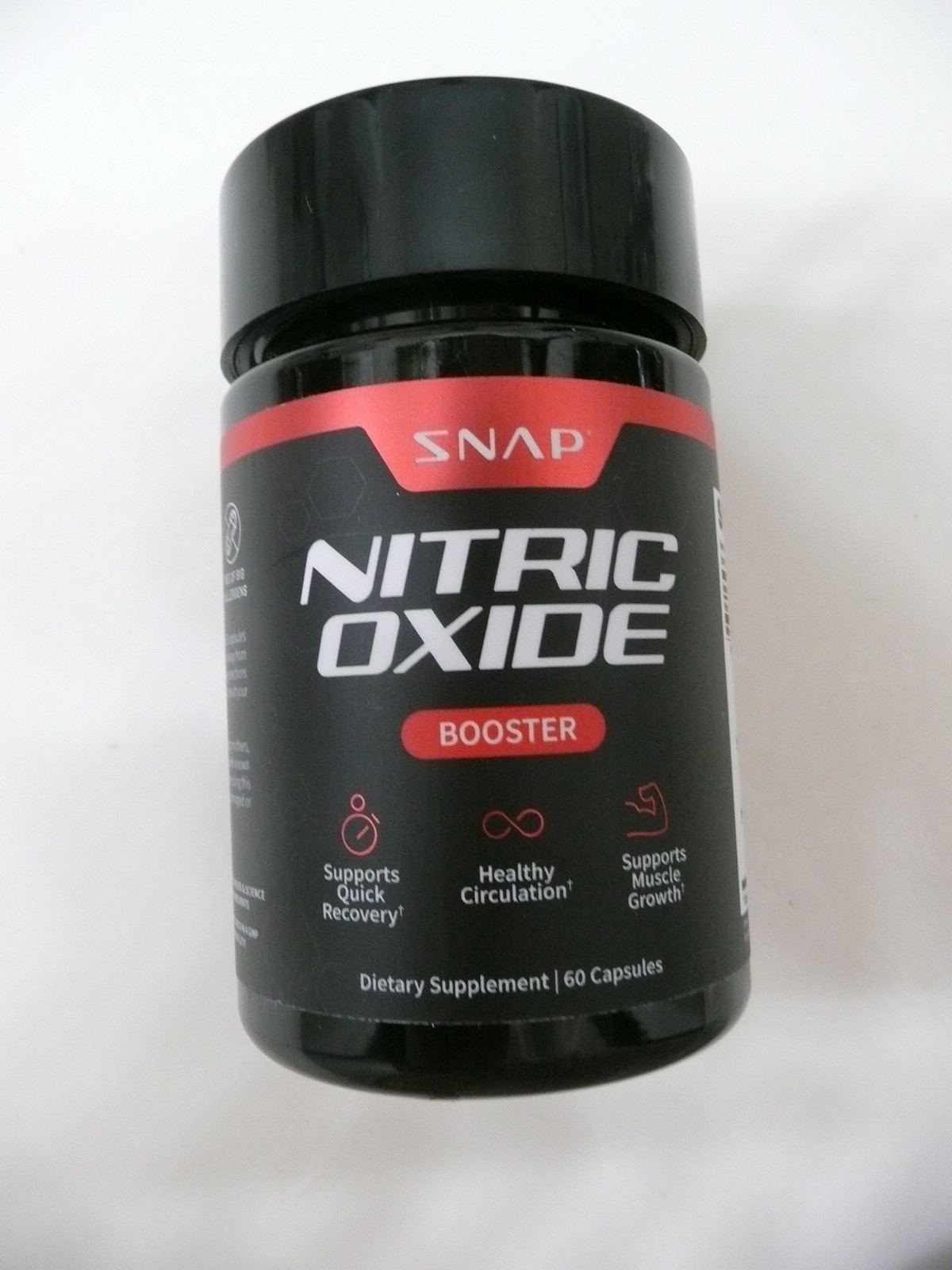 SNAP Nitric Oxide Booster – L-Arginine, L-Citrulline – 60 Capsules EXP 07/2028