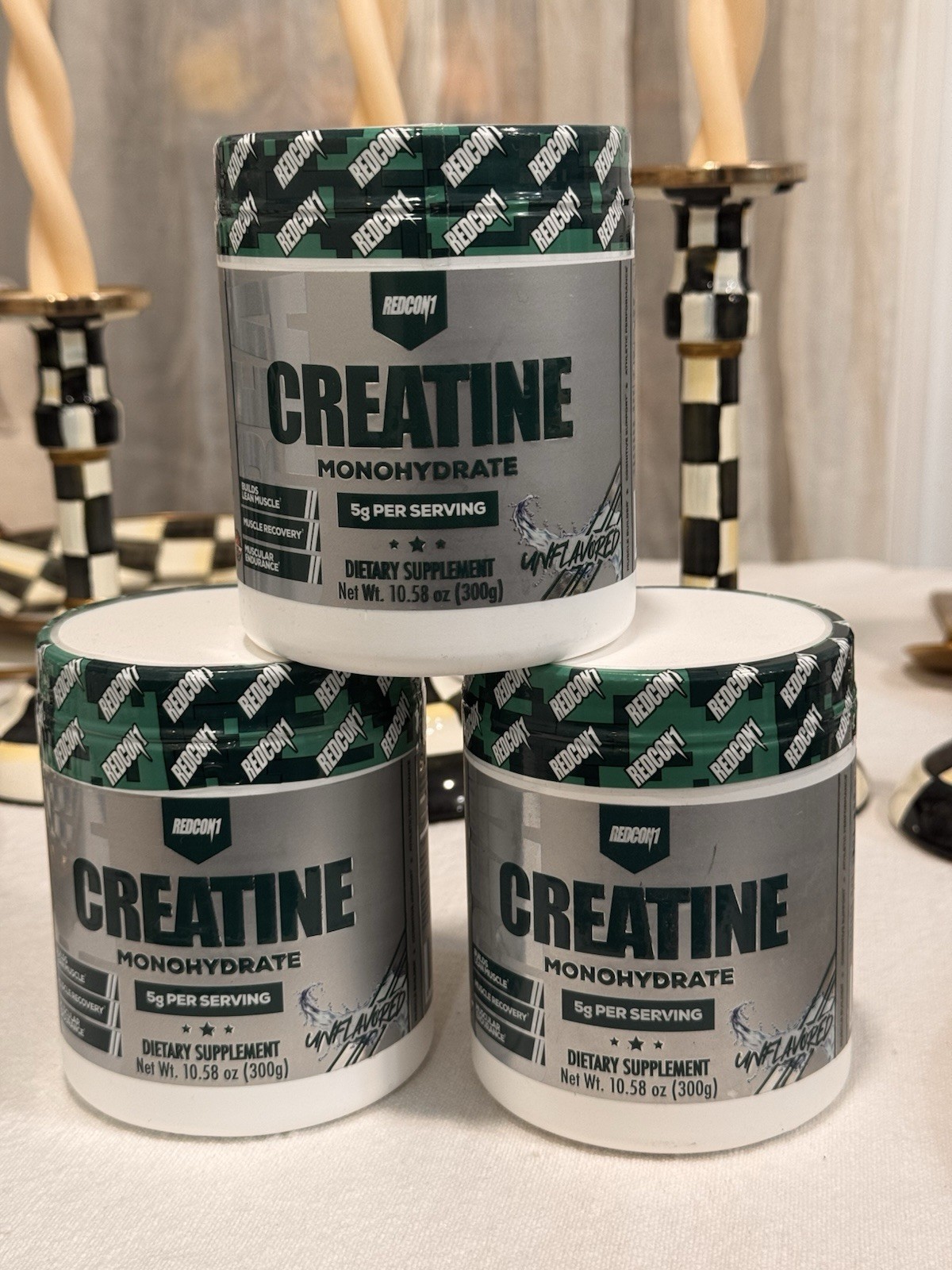 Lot Of 3 REDCON1 CREATINE MONOHYDRATE Muscle Recovery 60 Servings 7/2027