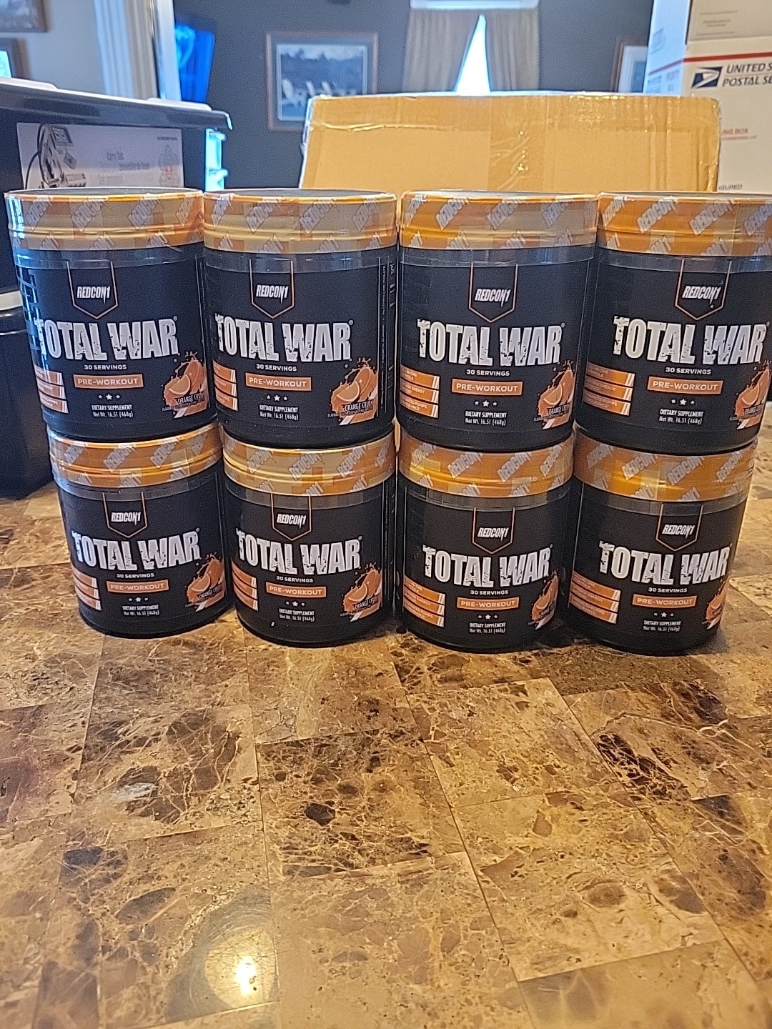 Lot of 8 Cannisters REDCON1 Total War pre-workout Orange Crush Bb-06/2027