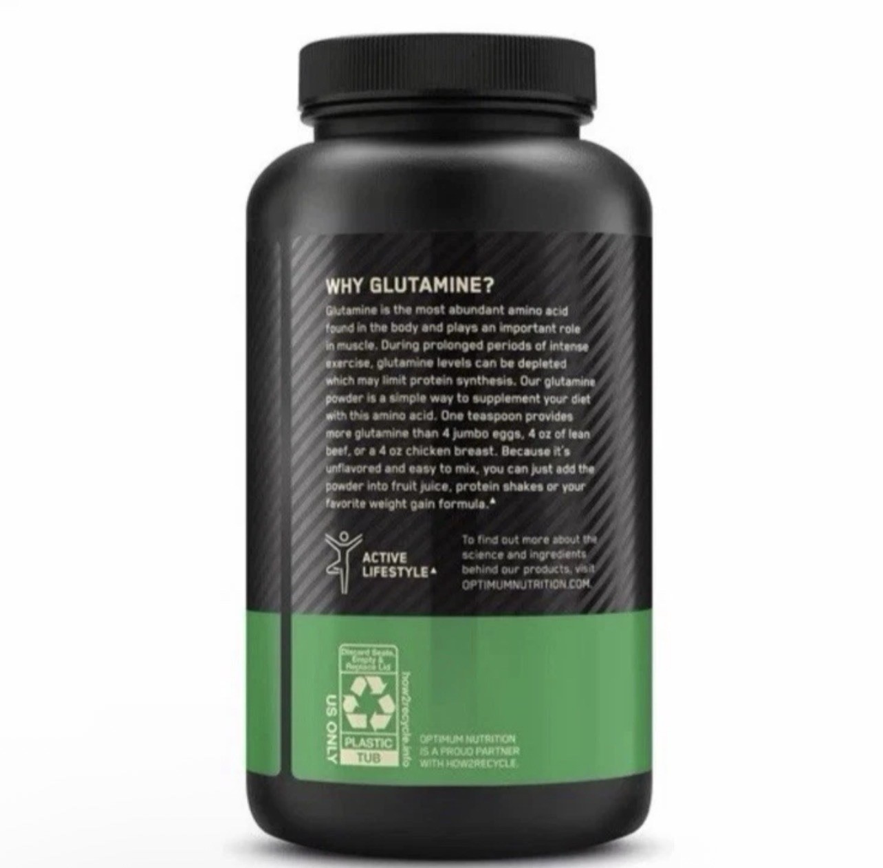 Optimum Nutrition Glutamine Powder Unflavored 10.58 oz 300 g Exp 05 12 2028