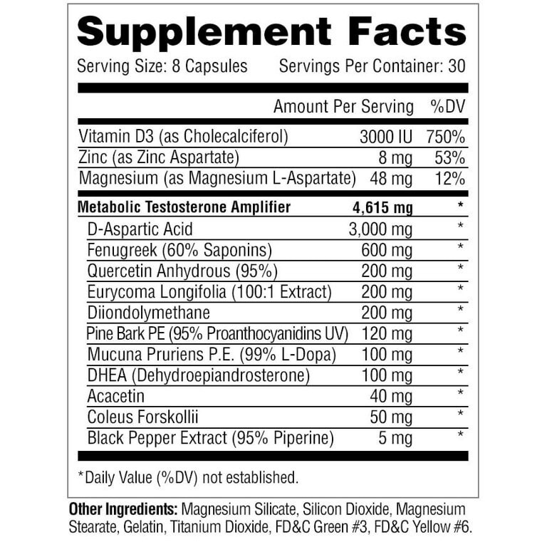 METATEST METABOLIC NUTRITION MALE TEST AMPLIFIER 240 CAPS NEW SEALED FREE SHIP