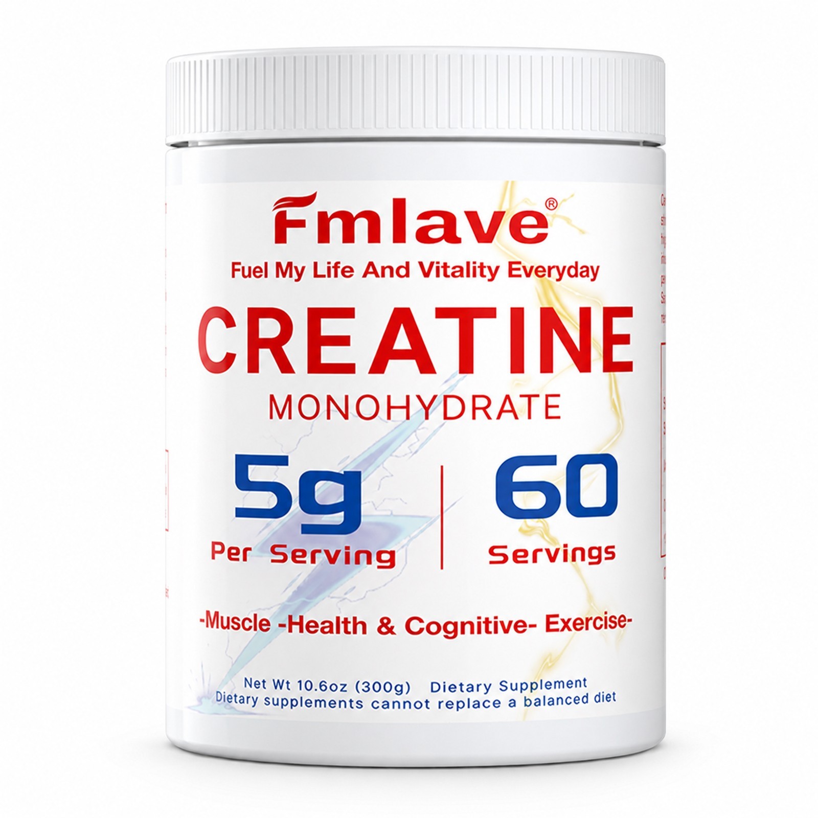 Creatine Monohydrate Powder Muscle gain (Micronized) 5g per serv 300g Unflavored