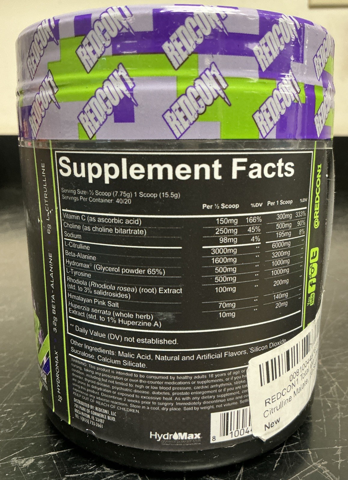 REDCON1 Total War Pump Dietary Supplement | Sour Gummy Bear | 20-40 Servings