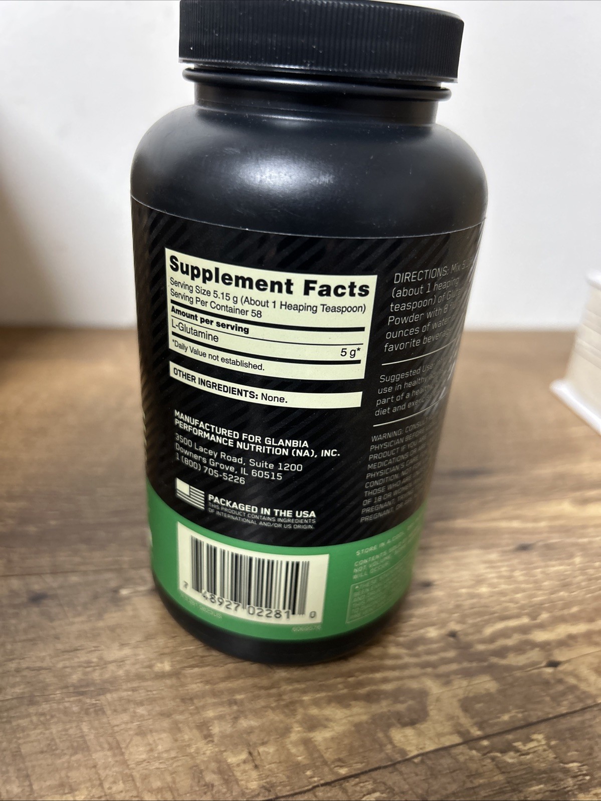Optimum Nutrition Glutamine Powder Unflavored 10.58 oz 300 g Exp 05 12 2028