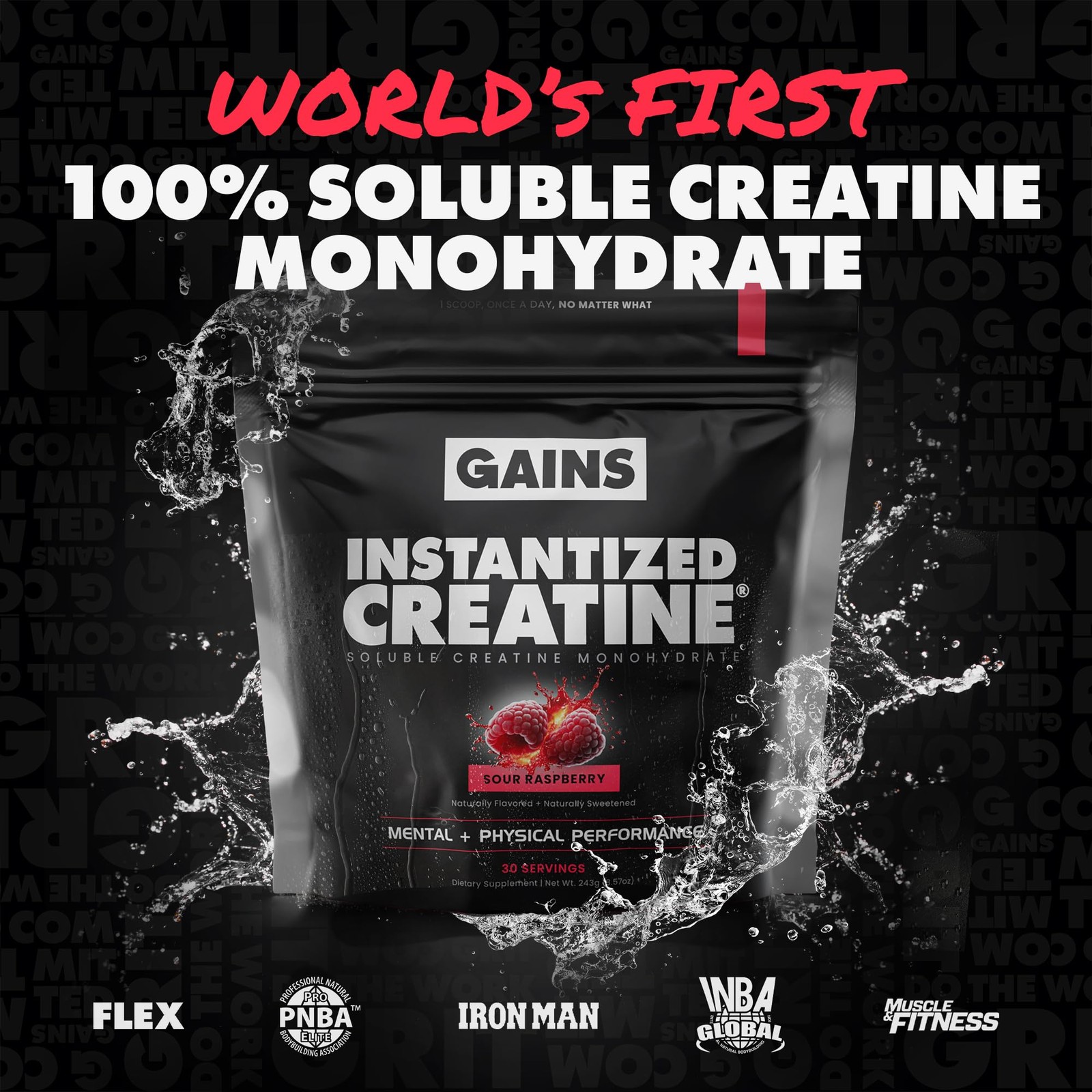 Gains in Bulk Instantized Creatine Monohydrate for Women and Men, Soluble Pre…