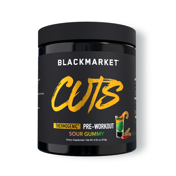 BlackMarket Labs Cuts Pre-Workout Powder, Sour Gummy Worm 12/25