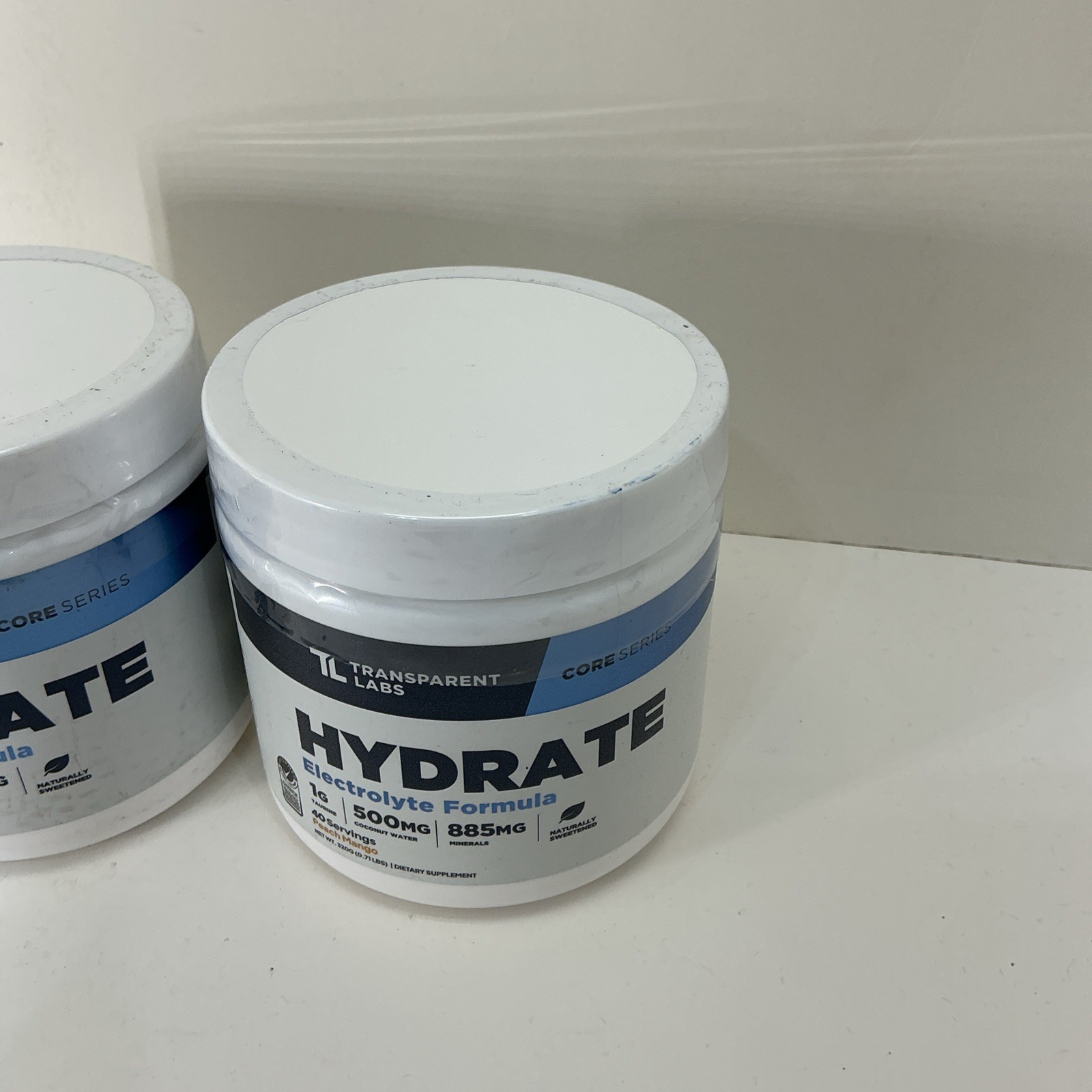 2x Transparent Labs Hydrate Electrolyte Formula Peach Mango 0.69 lbs- 40 Serv