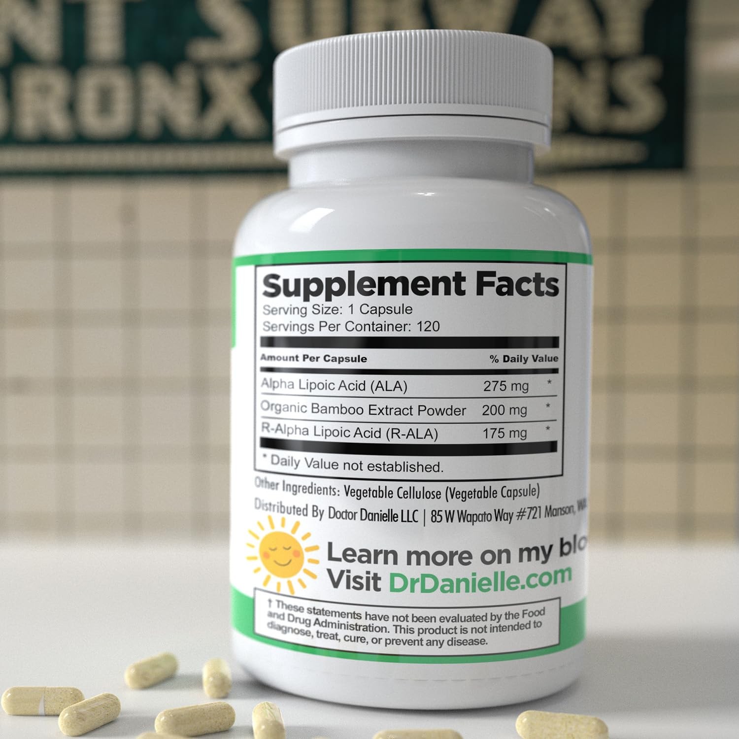 Dr. Danielle Alpha-Lipoic Acid, Neuropathy, Blood Sugar, Vegan, 120 Caps