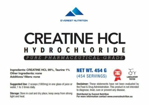 Creatine HCL Hydrochloride Powder – Strength, Endurance, Muscle, Workout Support