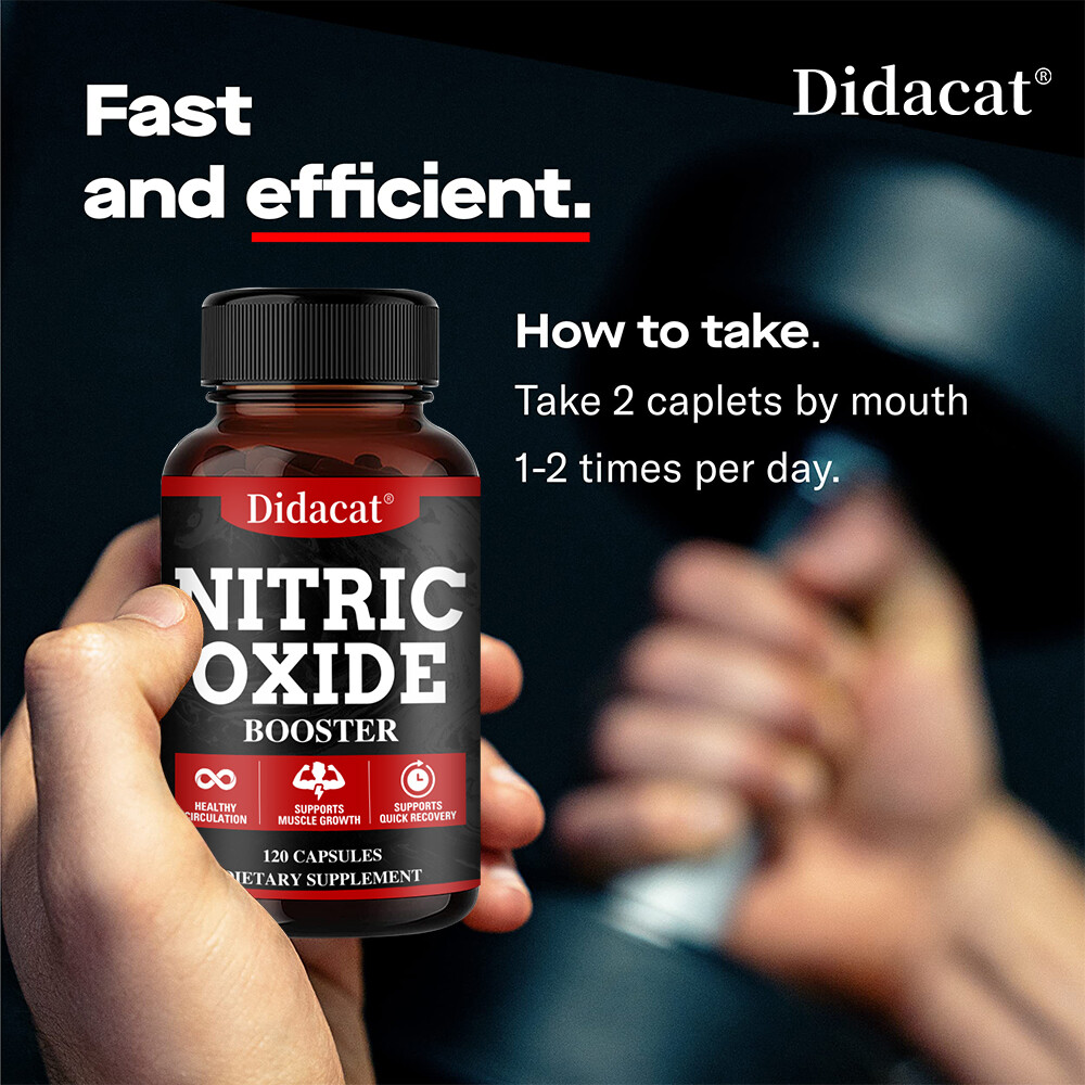 Nitric Oxide Booster Supplement Capsule– Promotes Nutrient Flow to Muscles&Heart