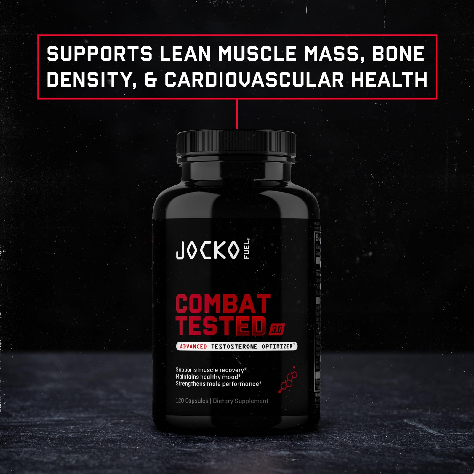 Jocko Fuel Test Booster for Men – Natural Endurance, 120 Count (Pack of 1)